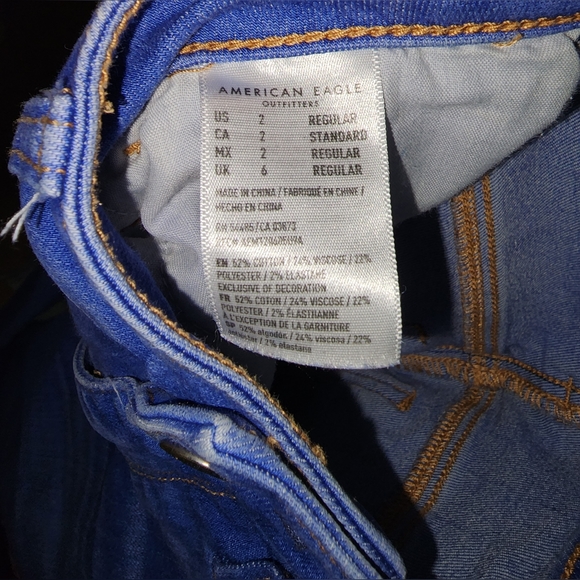 American Eagle Super Stretch Hi-Rise Jeggings - Vibrant Blue Size 2 - Picture 4 of 4